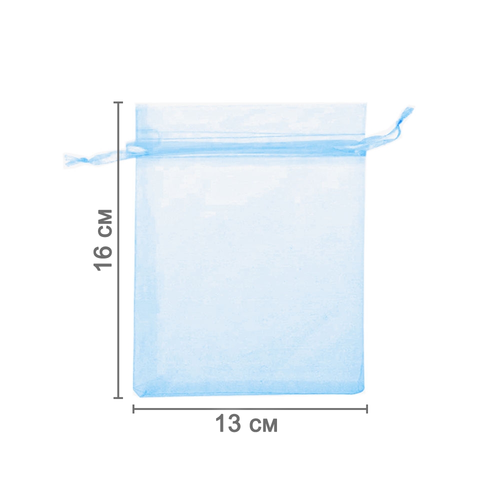 Мешочек из органзы 13 х 16 см голубой 