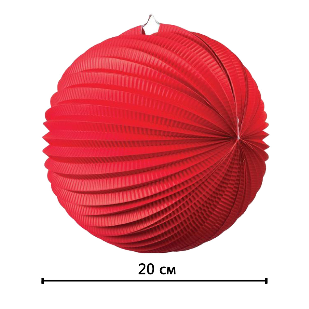 Подвесной фонарик "Аккордеон" 20 см красный