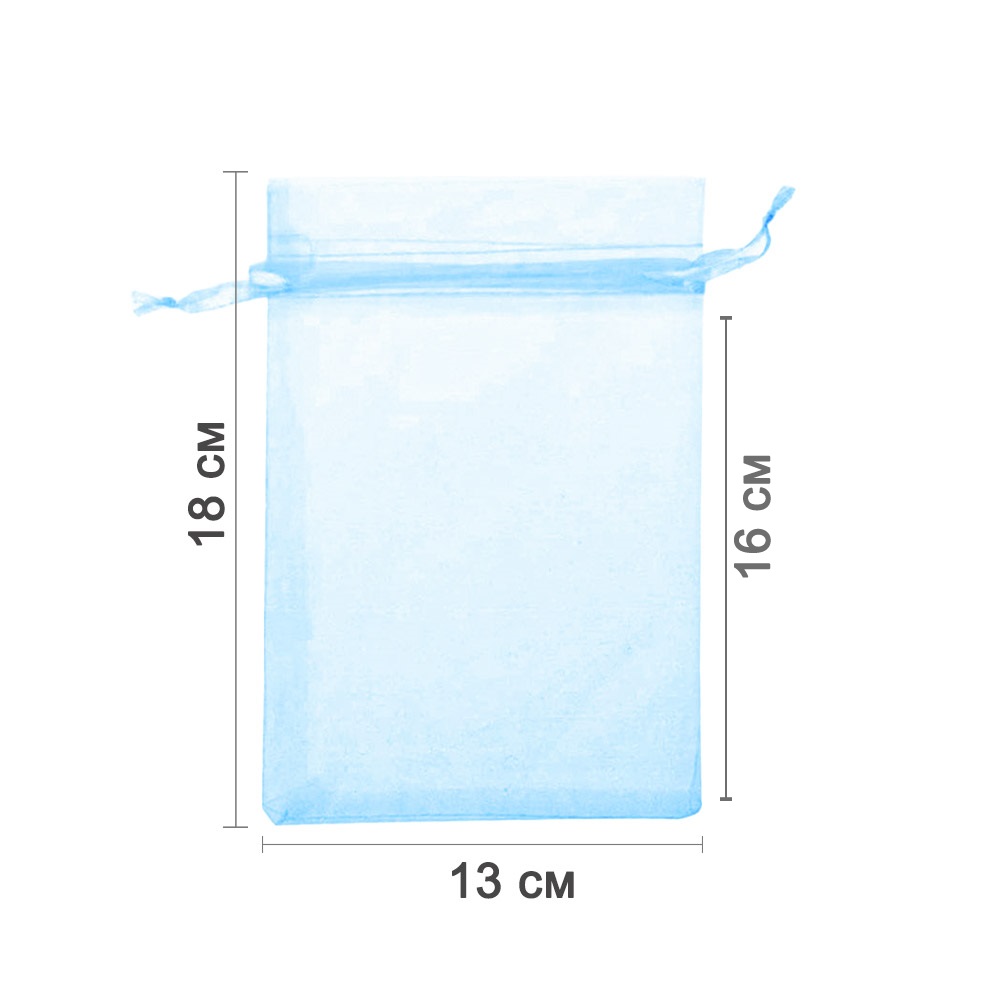 Мешочек из органзы 13 х 18 см голубой