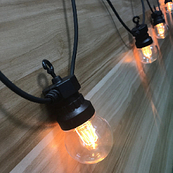 Гирлянда Патио из ламп с рассеивателем от сети 5м 5см х 10шт, теплый белый